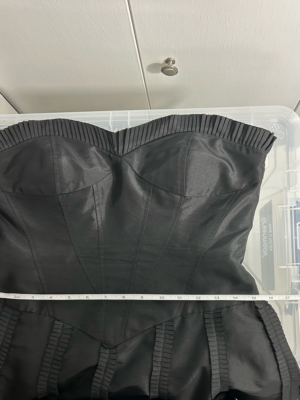 Basix II Strapless Pleated Rosette Cocktail Dress Black Size 6 - Picture 13 of 13